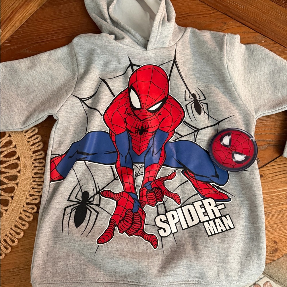 Marvel Spider-Man Gray and Blue Kids Hoodie